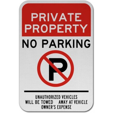 Private Property No Parking Sign