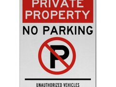 Private Property No Parking Sign